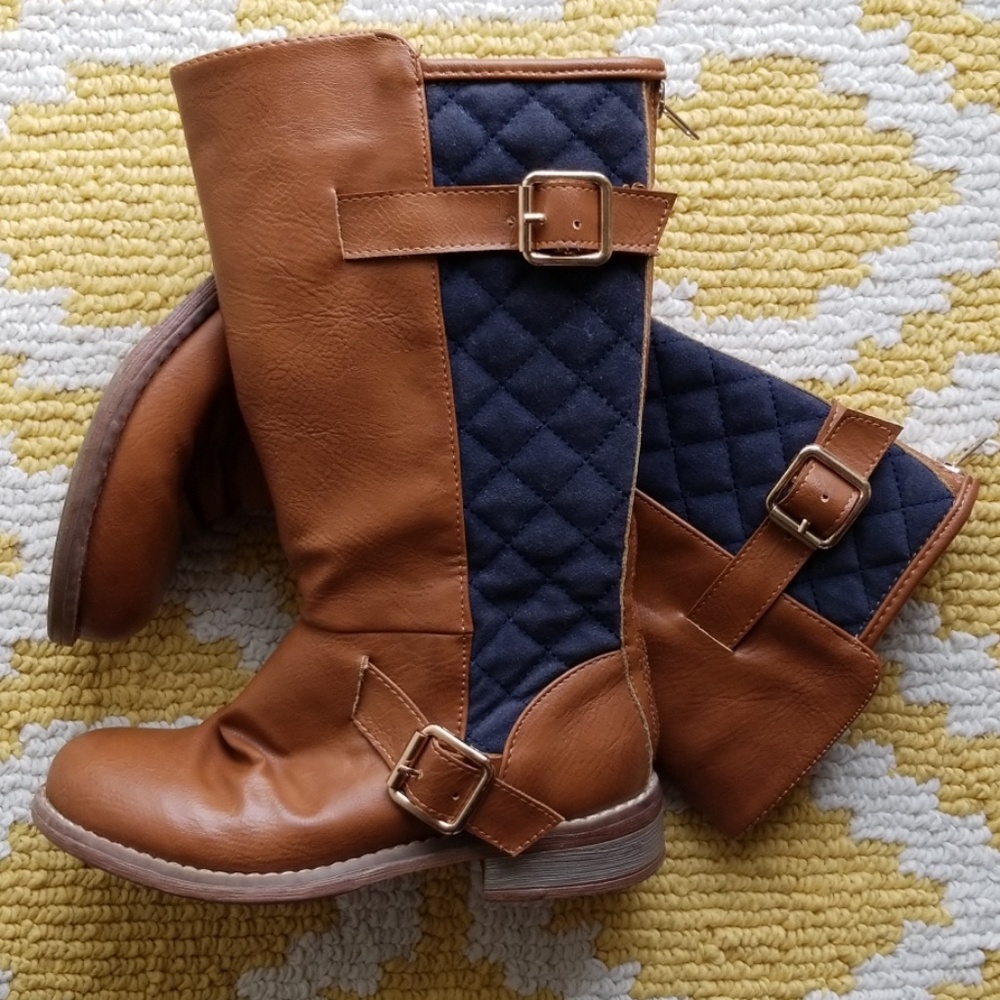 *SOLD*No Call ShoeShow Girls Brown & Navy Boots